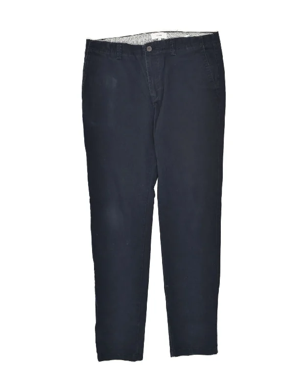JULES Womens Slim Fit Chino Trousers EU 44 XL W36 L33  Navy Blue Cotton
