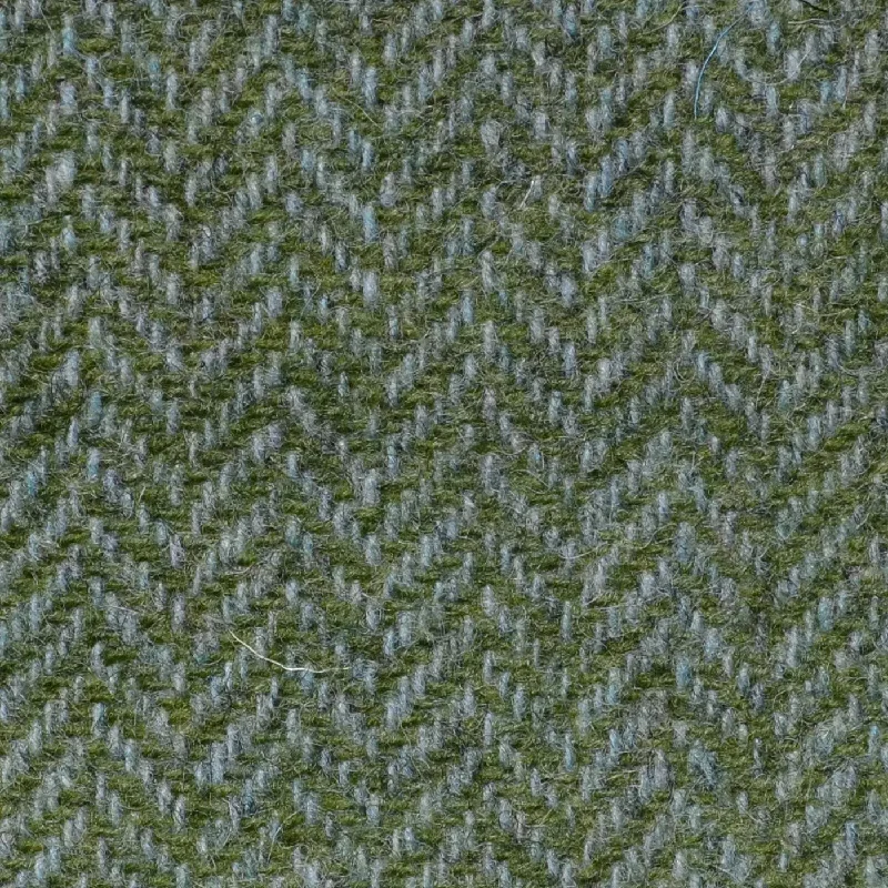 Green Herringbone Shetland Tweed