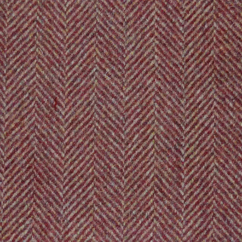 Red and Blush All Wool Herringbone Coating