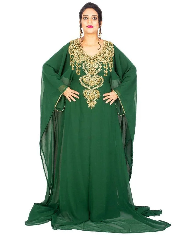 Dubai Party kaftan farasha patterned Green