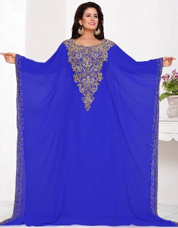 Embroidered farasha kaftan Elegant Lace Gown