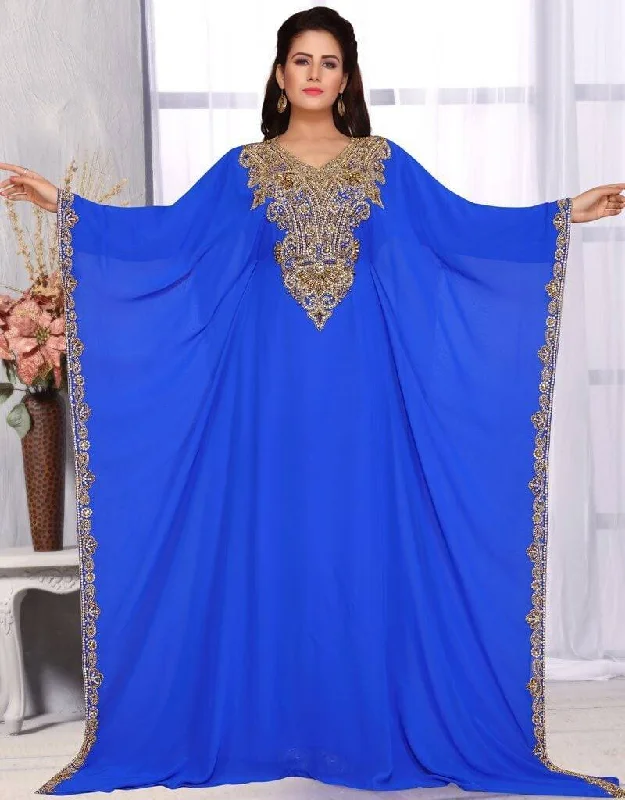 Side open kaftan farasha dress Silk Lace Robe