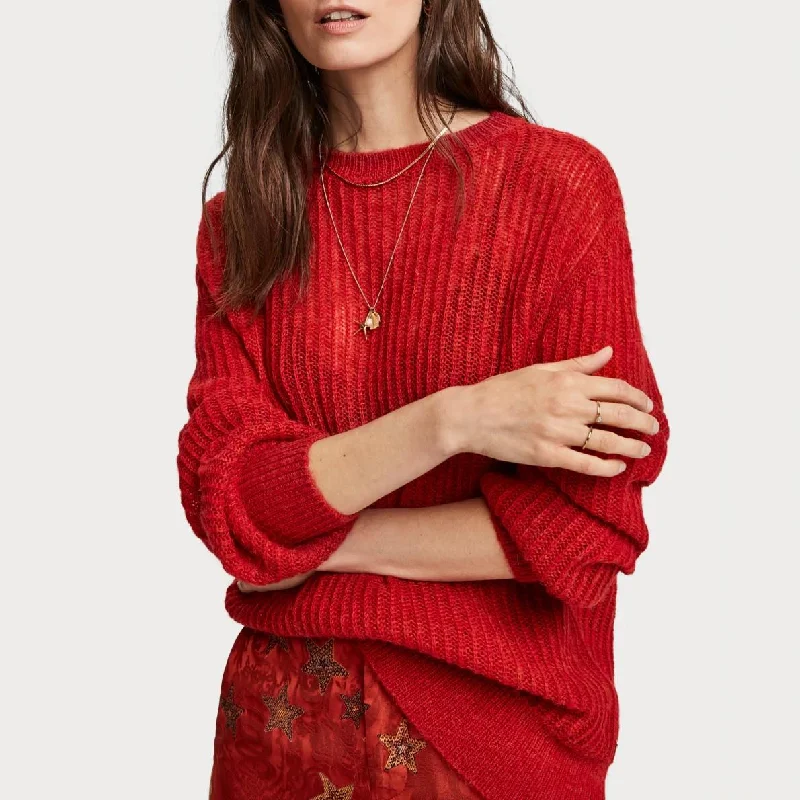 Knitted Crew Neck Pullover Date night sweaters