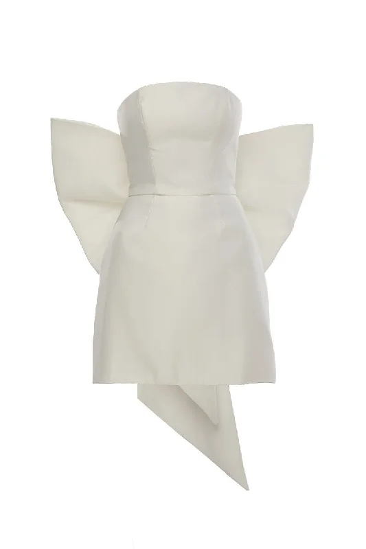 JOY WHITE MINI DRESS WITH BIG BOW Best mini dresses for date night