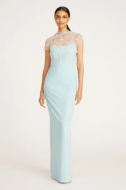 Desirae Draped Column Gown Expensive party dresses