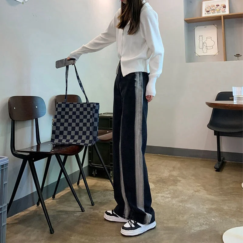 NiDELL: Women’s Vintage Loose Jeans Long Pants For Autumn