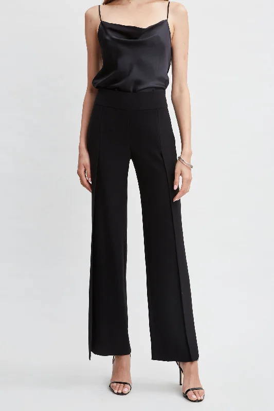 Crepe Overlay Slit Pant Knitted unclassified dresses