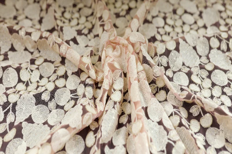 Pink Floral Embroidered Net Fabric PrettyLittleThing floral dresses