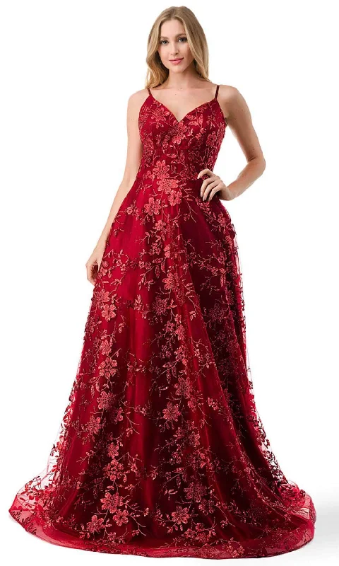 Trevi Collection L2764B - Floral Tulle Prom Dress