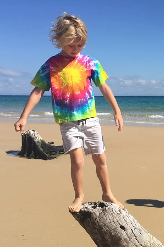 Kids Unisex Tie Dye T-Shirt "Circle" Shirt Dress Chic