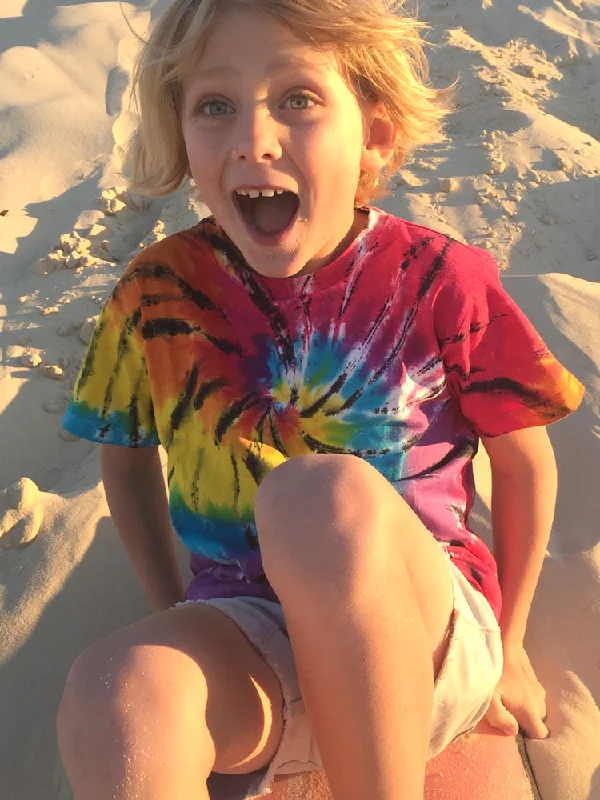 Kids Unisex Tie Dye T-Shirt "Twist" Plaid Shirt Dress