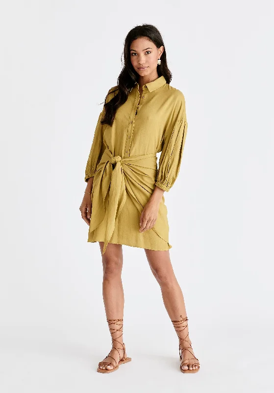 Linen Blend Shirt Dress Black Shirt Dress