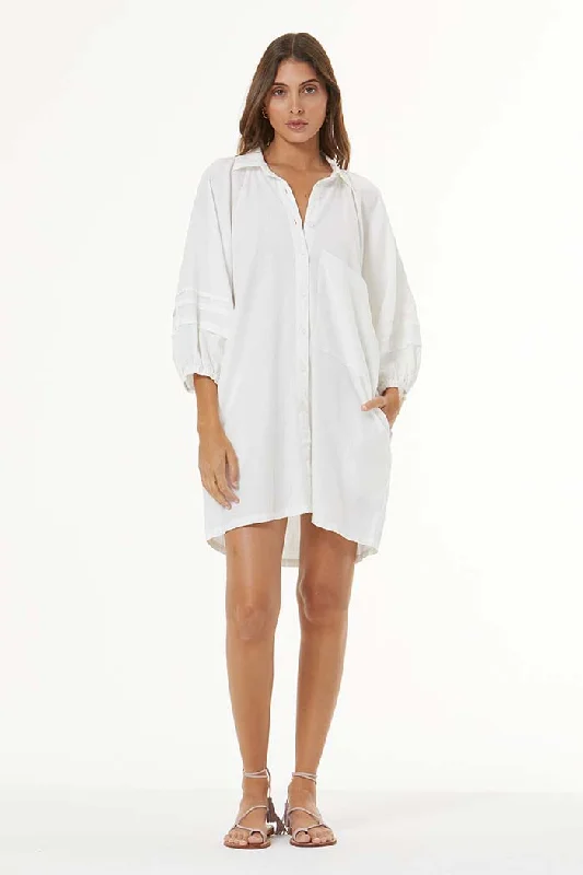 Sailboat Shirt Dress // Bone Floral Shirt Dress