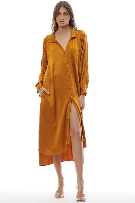 Scarlet Shirt Dress // Golden Harvest ~ NO RETURNS Polka Dot Shirt