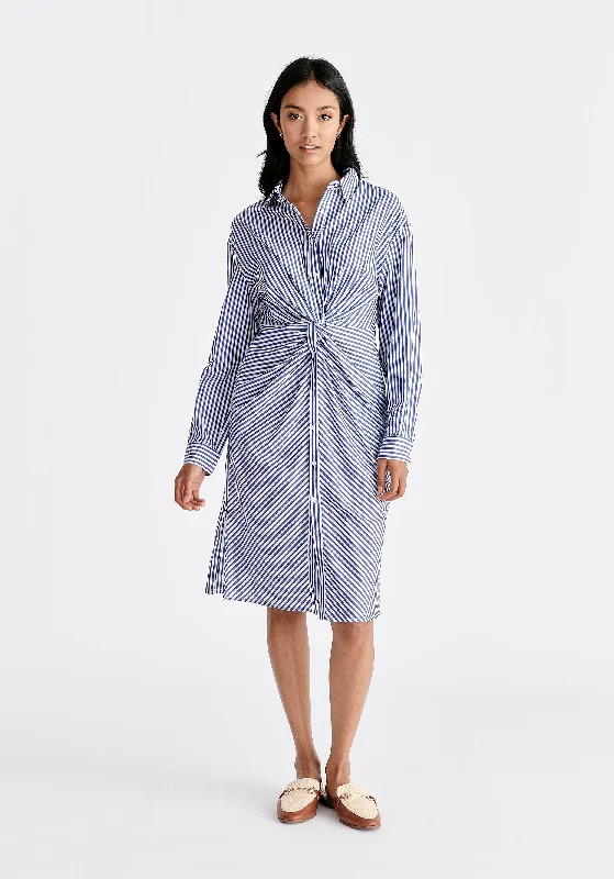 Twist Detail Shirt Dress Formal Shirt Gown
