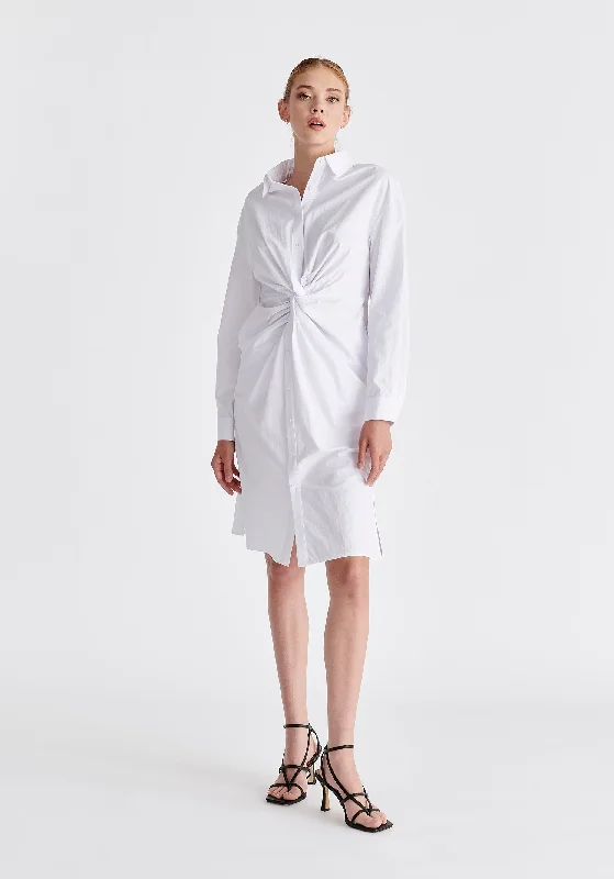 Twist Detail Shirt Dress Relaxed Fit Shirt