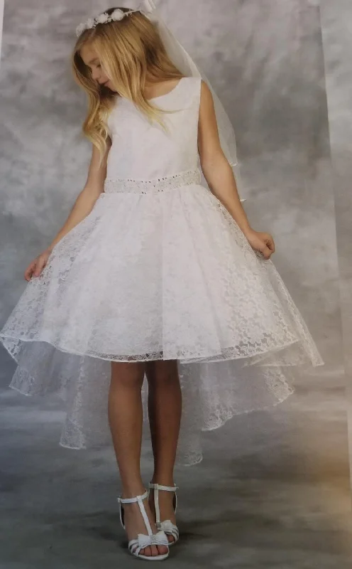 Savannah All Lace Hi-Low Hem   Sizes 2 to 20 Lace Dress Look